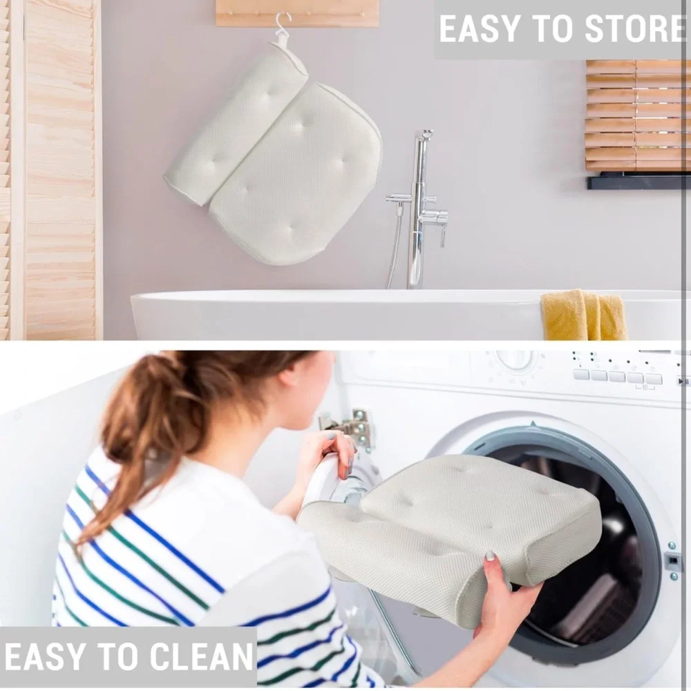 NEW Luxury Bathtub Pillow - Luxury Mesh Bathtub Pillow for Neck & Back Support